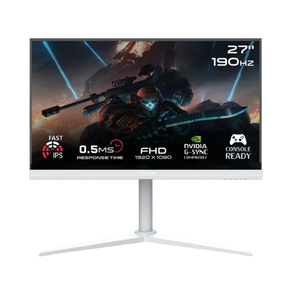 GAMEON GOA27FHD190IPS Artic Pro Series 27" FHD, 190Hz, MPRT 0.5ms, HDMI 2.1, Fast IPS Gaming Monitor (Supports PS5) - White