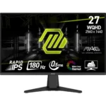 MSI MAG 275QF 27" Rapid IPS 2K 180Hz 0.5ms HDR Adaptive-Sync w/ 2x HDMI & DisplayPort - Black