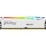 KingSton Fury Beast RGB Single 32GB DDR5 6000MT/s-CL30 Desktop Memory (White) - Image 2