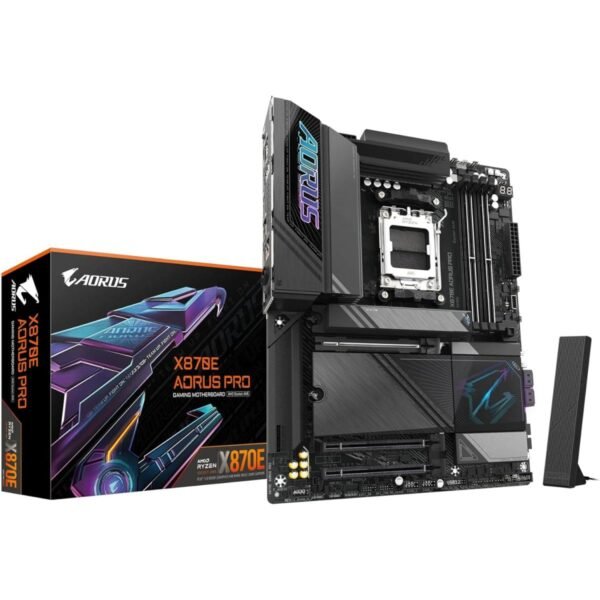 GIGABYTE X870E AORUS PRO (Wi-Fi 7) AMD RYZEN 7000 8000 9000 Series AM5/DDR5/PCIe 5.0/4xM.2 - ATX Gaming MotherBoard