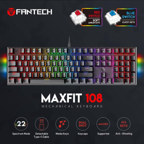 FANTECH MAXFIT108 MK855 RGB MECHANICAL KEYBOARD
