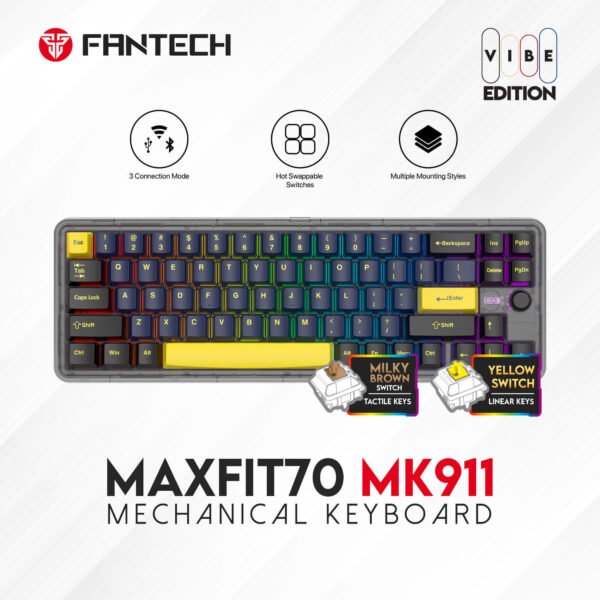 FANTECH MAXFIT70 MK911 WIRELESS 65% MECHANICAL GAMING KEYBOARD – GRAND COBALT