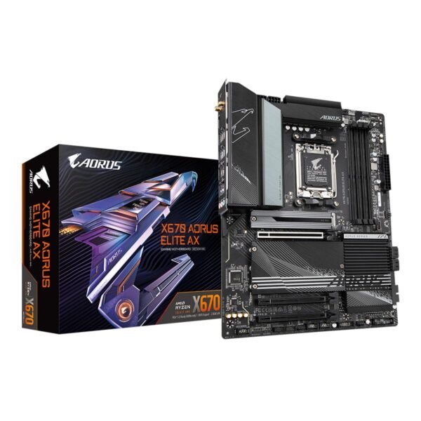 GIGABYTE X670 AORUS ELITE AX (WiFi 6E) AMD RYZEN 7000 Series AM5/DDR5/PCIe 5.0/4xM.2 - ATX Gaming MotherBoard