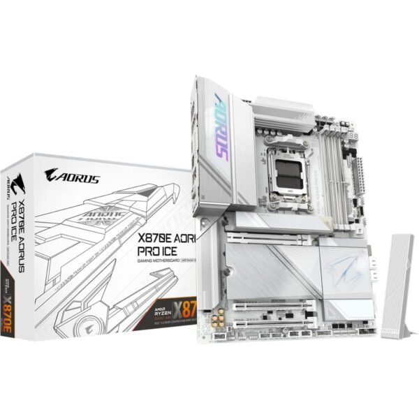 GIGABYTE X870E AORUS PRO ICE (Wi-Fi 7) AMD RYZEN 7000 8000 9000 Series AM5/DDR5/PCIe 5.0/4xM.2 - ATX Gaming MotherBoard