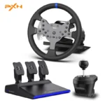Pxn V99 Gaming Racing Wheel, Driving Force Feedback Steering Wheel with Pedals