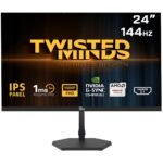 Twisted Minds 24" FHD Flat Gaming Monitor, IPS, 144Hz, 1ms MPRT, Console Ready HDMI 2.1, Nvidia G-SYNC & AMD-SYNC w/ Built-in Speakers