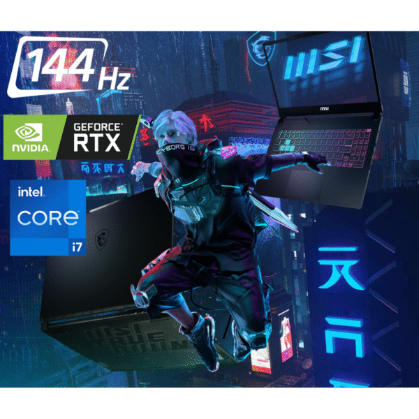 Laptop MSI Cyborg 15 A13UC Intel® Core™ i7-13620H, RTX 3050 4GB DDR7, 16 GB DDR5, 512 GB M.2 SSD, 15.6" 144Hz IPS FHD - Translucent Black