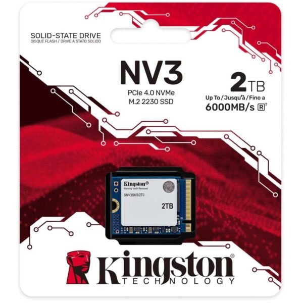 Kingston NV3 2TB M.2 2230 NVMe PCIe Gen 4x4 3D Nand Internal SSD Up to 6000 MB/s