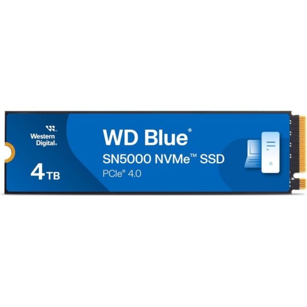 WD Blue SN5000 4TB NVMe Internal SSD - PCIe Gen 4.0, M.2 2280, Up to 5,500 MB/s w/ nCache 4.0 Technology