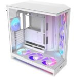 NZXT H9 Flow RGB+ (2025) Panoramic Perforated Dual-Chamber Mid-Tower Tempered Glass New Design Gaming Case w/ 2X F420 RGB Core Single-Frame Fans + 1XF120 RGB Core & Back-Connect Ready - White - Image 3