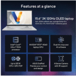 ASUS Vivobook Pro 15 OLED (2024), AI Ready, 15.6” 3K 120Hz OLED Laptop, Intel Core Ultra 7 155H, NVIDIA GeForce RTX™ 4050, 1TB SSD, Cool Silver - Image 3