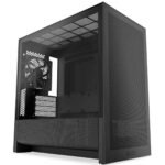 NZXT H3 Flow Mid Tower mATX Tempered Glass Airflow Gaming Case w/ Pre-installed Single F120Q (CV) & USB Type-C Port - Black