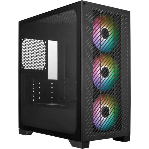 COOLER MASTER Elite 301 (Black) Micro-ATX ARGB Mini Tower Tempered Glass Gaming Case, Front Performance MESH Panel w/ 3 x120mm ARGB Fan & USB Type C