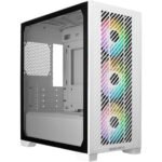 COOLER MASTER Elite 301 (White) Micro-ATX ARGB Mini Tower Tempered Glass Gaming Case, Front Performance MESH Panel w/ 3 x120mm ARGB Fan & USB Type C