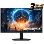 Samsung Odyssey G6 (FG600) 27" Flat Monitor 2K (2560 x 1440) IPS, 350Hz, 1ms(GTG), HDR 400, 99% sRGB, HDMI 2.1, G-Sync Compatible w/ Sleek Metal Design & Ergonomic Stand