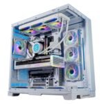 Lian Li O11 Dynamic EVO XL (White) Full Tower 2 Sided Tempered Glass Gaming Case w/ Reversable Chassis Mode , Dual Chamber & Side ARGB Strip, Up To 7 Drives Capacity & 420mm Radiator Support