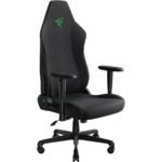 RAZER Iskur V2 X Gaming Chair, Built-in Lumbar Support, 2D Padded Armrests, 50mm Casters, Wide Seat Base, 152° Back Angle, 4-Class Gas Lift, 136kg Max Weight, Fabric Finish, Black