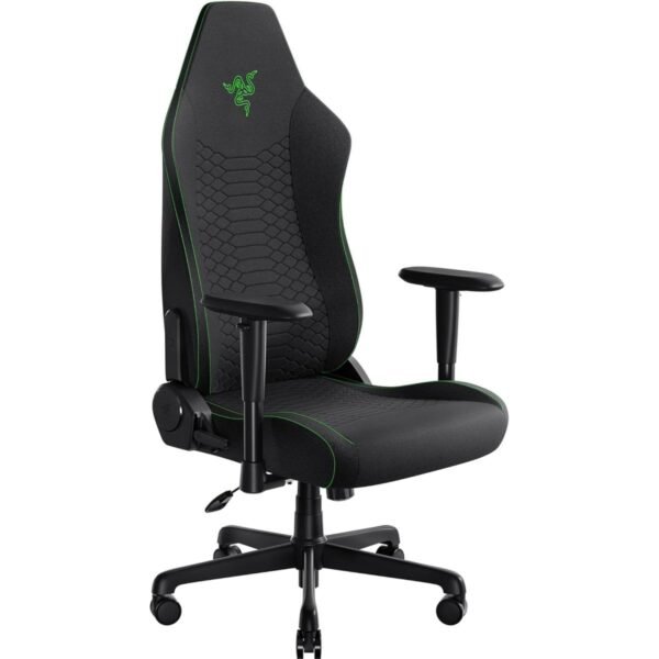RAZER Iskur V2 X Gaming Chair, Built-in Lumbar Support, 2D Padded Armrests, 50mm Casters, Wide Seat Base, 152° Back Angle, 4-Class Gas Lift, 136kg Max Weight, Fabric Finish, Black