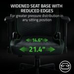 RAZER Iskur V2 X Gaming Chair, Built-in Lumbar Support, 2D Padded Armrests, 50mm Casters, Wide Seat Base, 152° Back Angle, 4-Class Gas Lift, 136kg Max Weight, Fabric Finish, Black - Image 4
