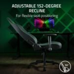 RAZER Iskur V2 X Gaming Chair, Built-in Lumbar Support, 2D Padded Armrests, 50mm Casters, Wide Seat Base, 152° Back Angle, 4-Class Gas Lift, 136kg Max Weight, Fabric Finish, Black - Image 6