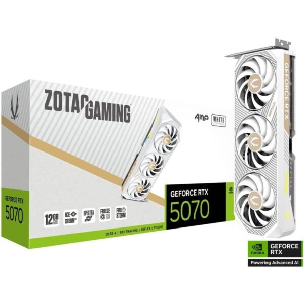 ZOTAC GAMING GeForce RTX 5070 AMP White Edition 12GB GDDR7 - Graphics Card