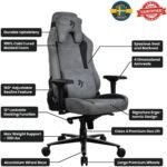 Arozzi Vernazza Supersoft Upholstery Material has a Unique Velvety Texture That is Fluid-Repellant & Breathable Memory Foam Lumbar Support 4D Armrest - Anthracite - Image 2