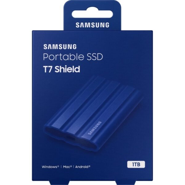 SAMSUNG T7 Shield Portable SSD USB 3.2 1TB IP65 Rating For water & Dust Resistance For PC / Mac / Android / Gaming Consoles - Blue