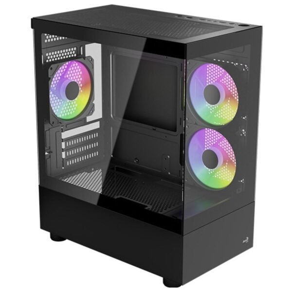AeroCool Viewport-Mini ARGB Stylish w/ Panoramic View mATX Mini Tower Tempered Glass Gaming Case w/ 3X120mm ARGB Fans